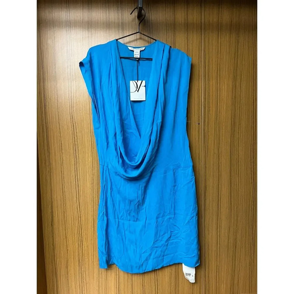 NWT Diane Von Furstenberg Blue Midi Dress - Picture 2 of 5